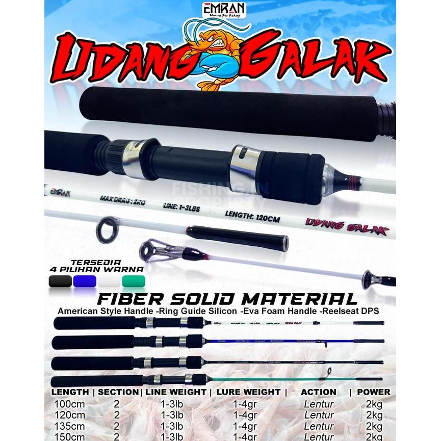 Joran Pancing Ultralight UL Udang Galak fiber solid Murah