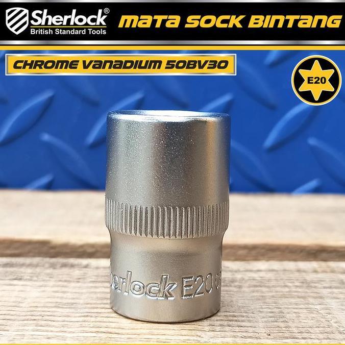 Tools- Sherlock 1/2 Inch Drive Star Socket Kunci Shock Bintang Sok E20