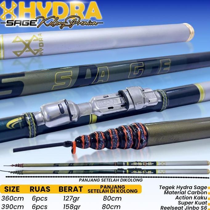 Joran Tegek Hydra Sage Kolong Premium Carbon Tebal Action Kaku