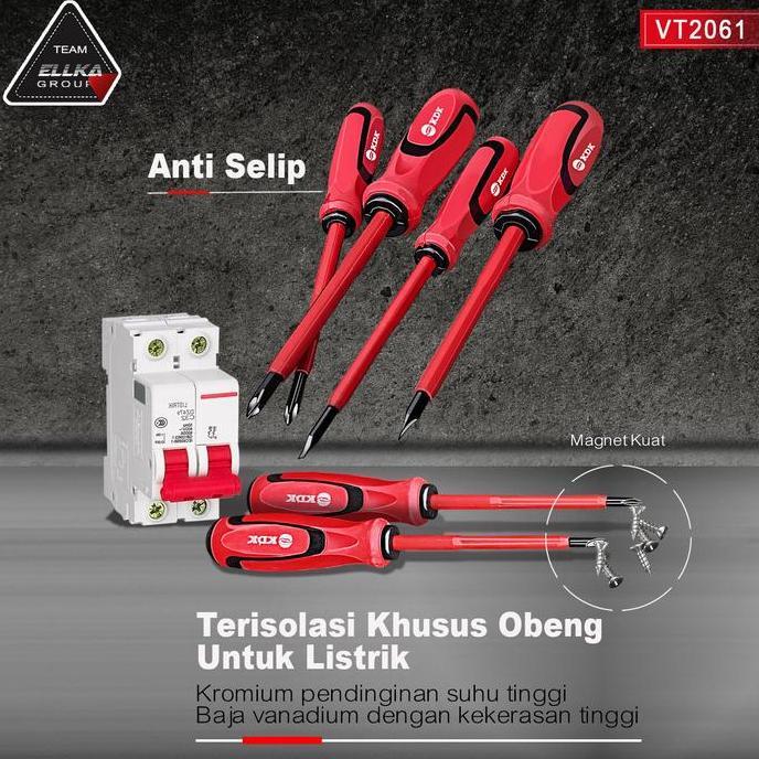 Dore- Obeng Listrik Lengkap Satu Set 6 Pcs Merk Kdk