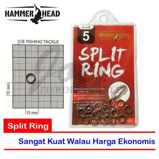 Hammer Head Split Ring No 5 - Silver