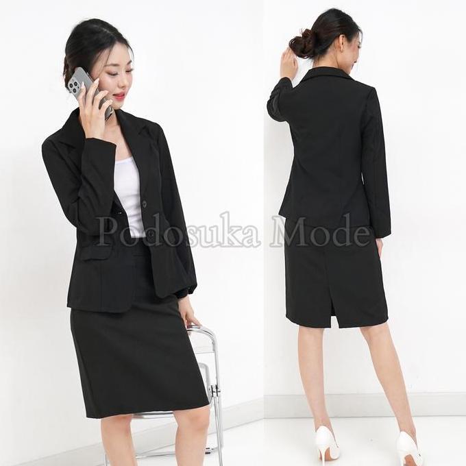 New- One Set Blazer Wanita Dan Rok Pendek