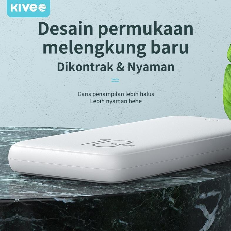 hot sale kivee powerbank mini 10000mah portable dual usb output power bank kv-pt62 black 100% univer