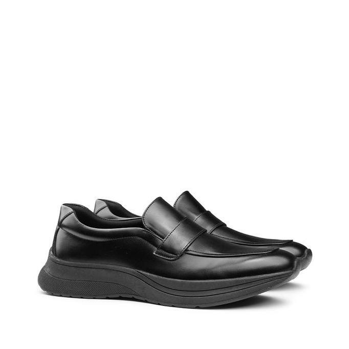 Prabu - Hamka Black Sepatu Sneakers Kulit Pria-Hitam