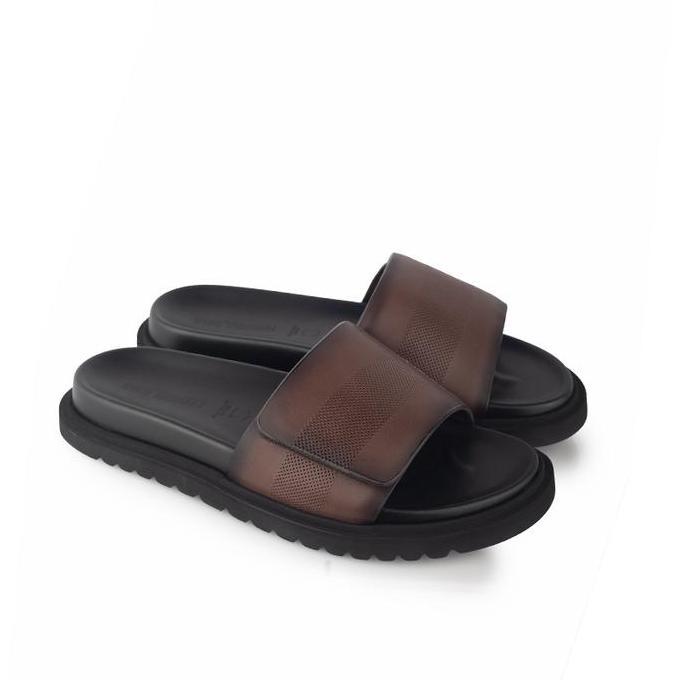 Sandal Kulit Pria Gino Mariani Kairos Coffee
