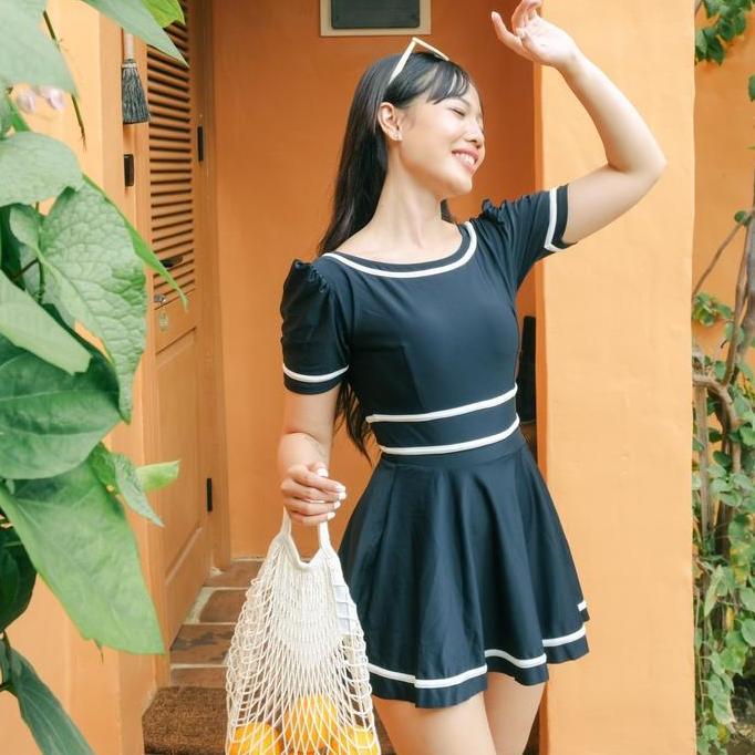 Carnaby Swimdress 2-piece Swimsuit rok lepas pasang baju renang swimwear beach pantai dress wanita p