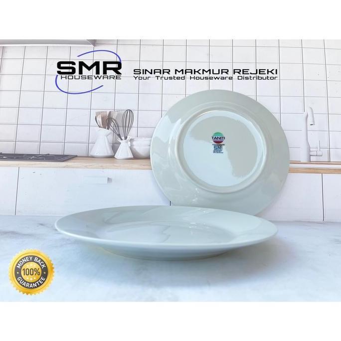 Nyam- 6 Set Piring Makan Keramik Ceper Putih Polos Kitchenre