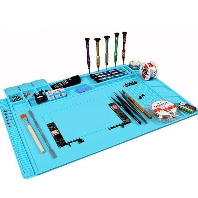 Alas Meja Kerja Service Silicone Pad Matras Solder Tahan Panas S160