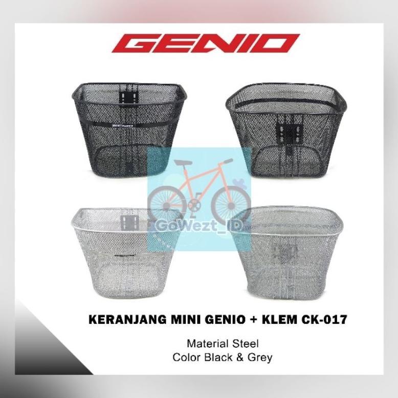 Keranjang Sepeda Mini Dewasa Besi Genio Hitam Grey | High Quality Termurah