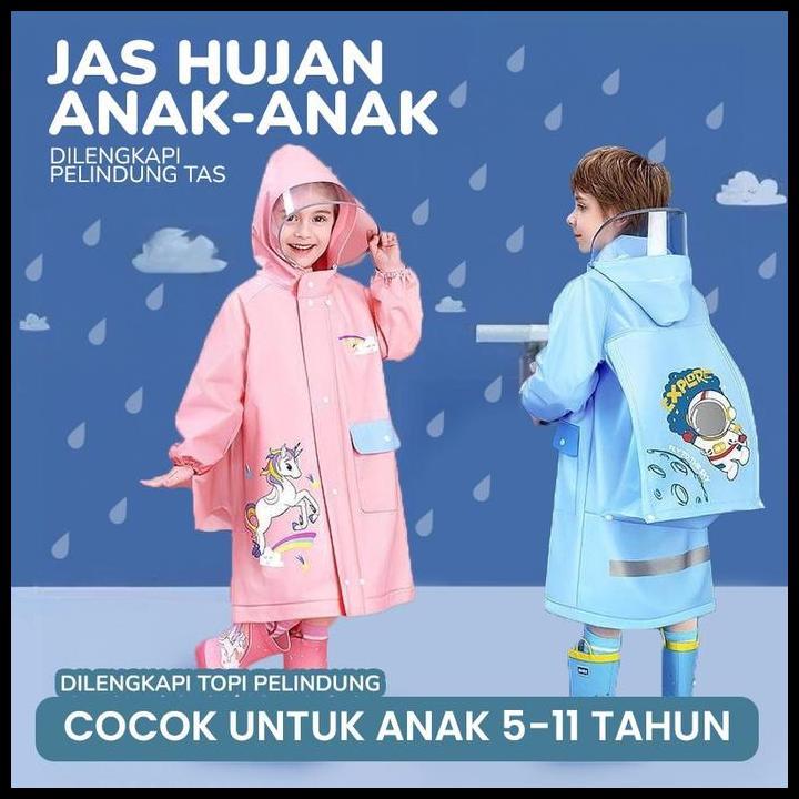 Jas Hujan Anak/Mantel Anak /Hoodie Anak Laki Laki Dan Perempuan Ponco Dengan Topi Extra Jas Hujan An