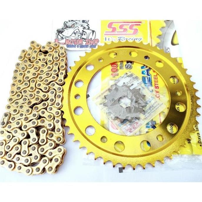 Gir Gear Set Gearset Sss 428 CRF 150 CRF150 L CRF150L Gear Warna Gold Emas SSS