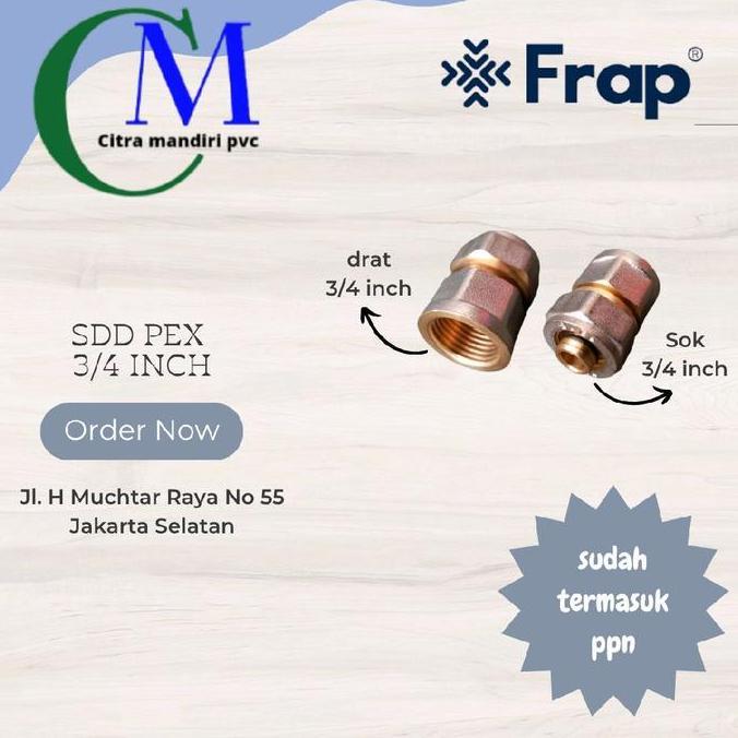 SDD Kuningan 3/4 Inch Sok Drat dalam 3/4" Female Socket 20 x 3/4F lFm. 202.2005 FRAP Fitting Air Pan