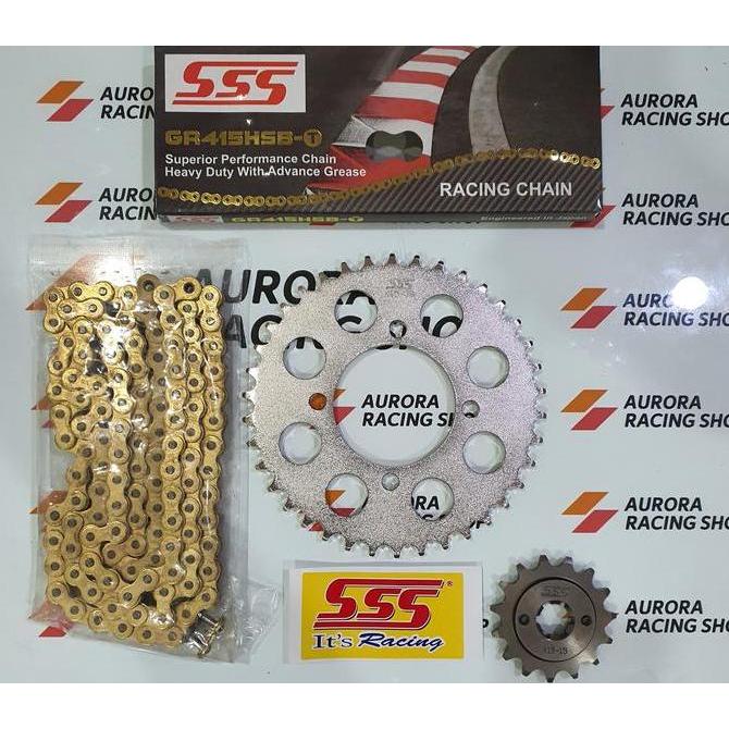 Gear Set SSS 415 Jupiter Z1 / Vega ZR / Jupiter Z New & Rantai SSS 415 HSBT
