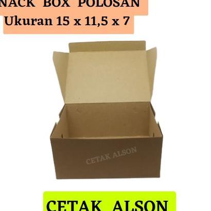 Snack Box Kraft 11,5 X 15 X 7 Dus Kue / Dus Snack / Non-Laminasii