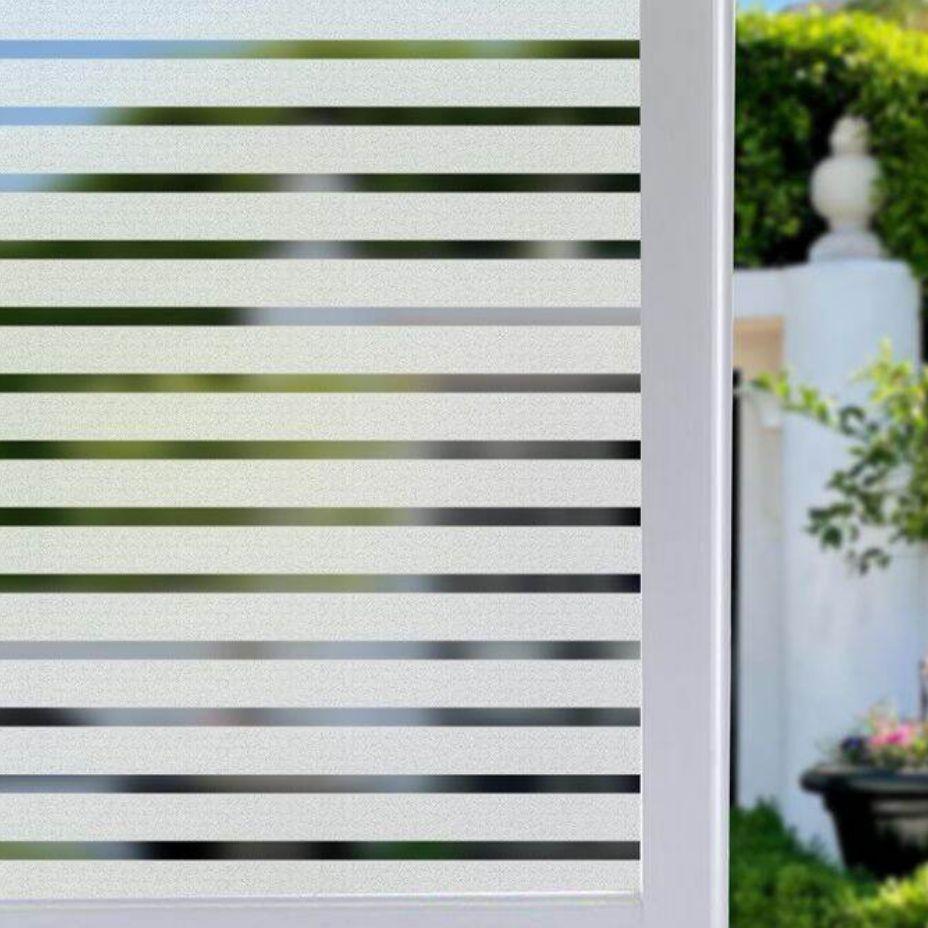 Sticker Kaca Sandblast Motif Garis / Sticker Kaca Jendela Dll