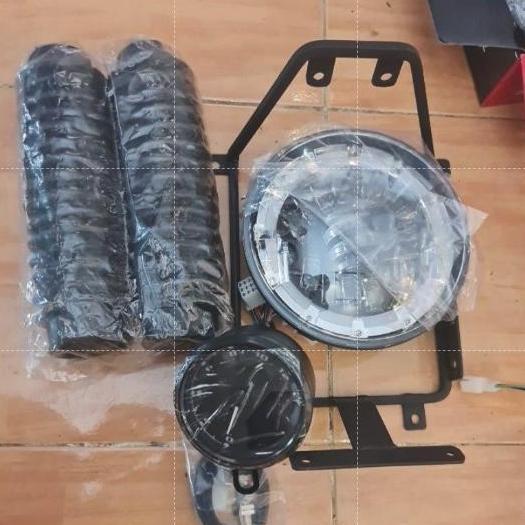 PAKET HEADLAMP UNTUK SEMUA MOTOR LAMPU 7 INCH DENGAN SHOCK ORI SHOCK BYSON SHOCK USD