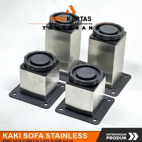 Kaki Sofa Stainless - Akesoris Kaki Meja Nakas - Kaki sofa kotak stainless stell