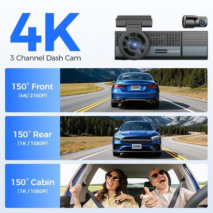 Azdome M500 3 Camera 4K Dashcam 3 Kamera Dash Cam Mobil [terbaik]