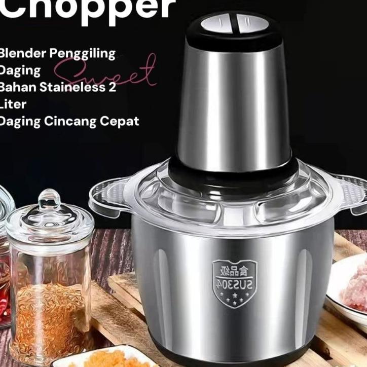 Cod Blender Penggiling Daging Serbaguna/ Chopper Stainless 2Lt Penggiling Daging Multifungsi Sx-685