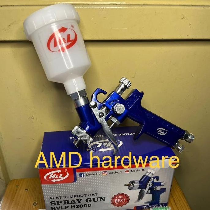 New- Spray Gun Hvlp Mini Sgl H2000 0,8Mm Low Pressure H&L Original Spet Tabung Atas Semprotan Cat An