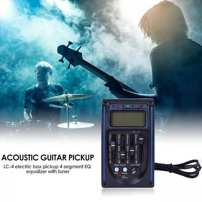 Preamp Gitar Tuner Equalizer Spul Pick Up Akustik Elektrik EQ-LC4 [terbaik]