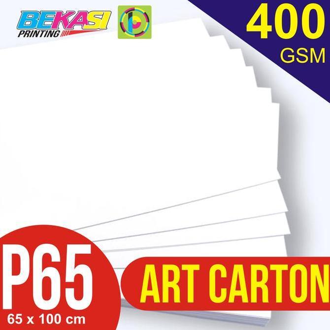 Newpic- 1 Lembar Kertas Art Carton 400 Gsm Plano 65X100 Cm