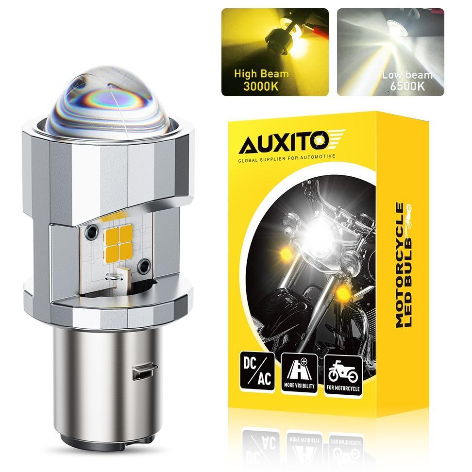 PROMO TERBARU Lampu Motor LED H6 H4 T19 P15D Projector Super Terang 2 WARNA Kuning Putih 6000LM  Hal