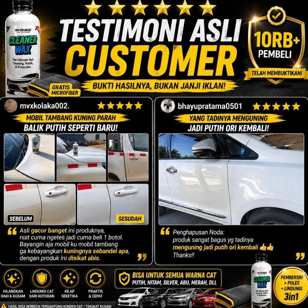 NEW DEALS Cleaner Wax SHinee | Poles Body Mobil Penghilang Baret Wax Pengkilap Mobil Putih