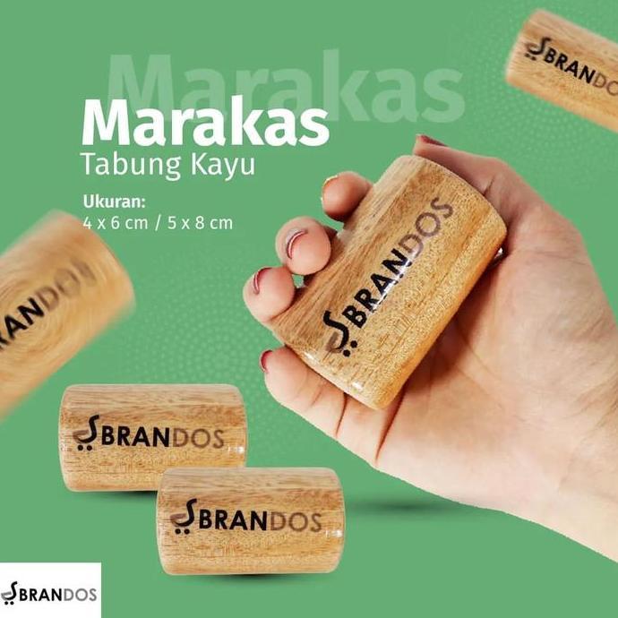Marakas Tabung Kayu BRANDOS Maracas Perkusi Kecrekan MK-41