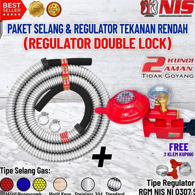 Nis Paket Selang Gas + Regulator Kompor Gas Robot (NI 0307 S)