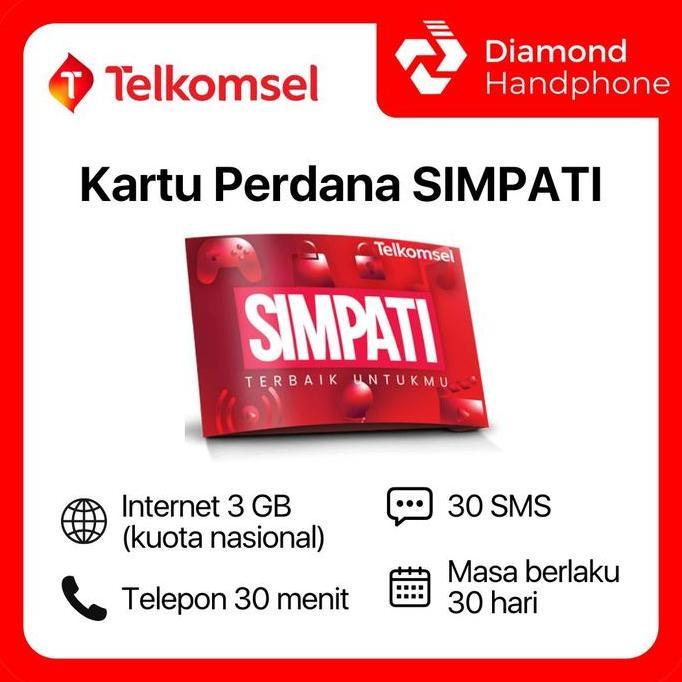 (Good) Kartu Perdana SIM Card Telkomsel Simpati 3GB 30 Hari Prabayar