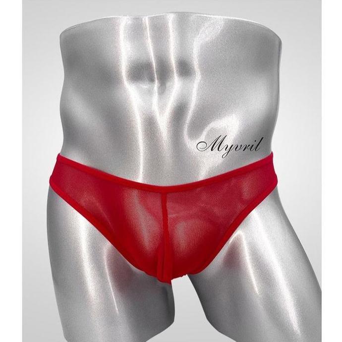 Lansungkirim- Myviril Celana Dalam Pria G String Transparan Desa Y0560 Nyaman Hitam Merah Ultra-Tipi