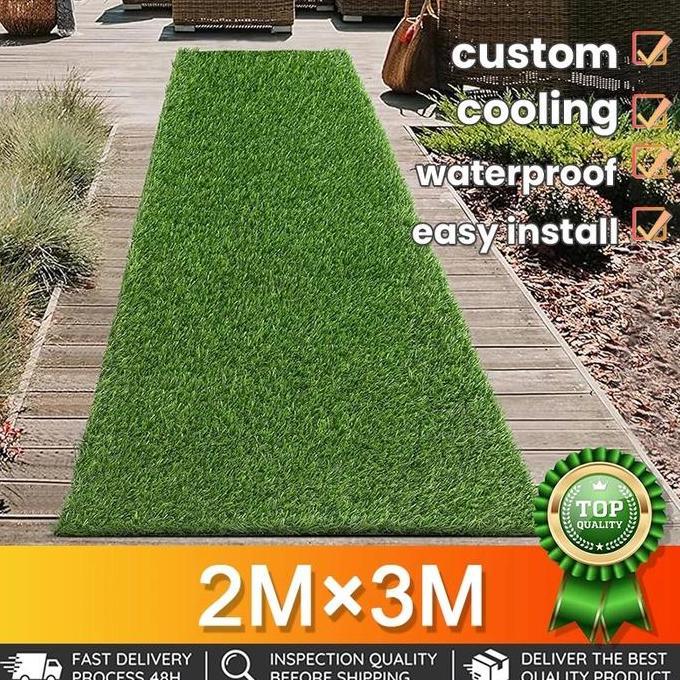 Rumput sintetis swiss 2.5cm- 2m x 3m - rumput sintetis dekorasi - rumput palsu terbaik - rumput sint