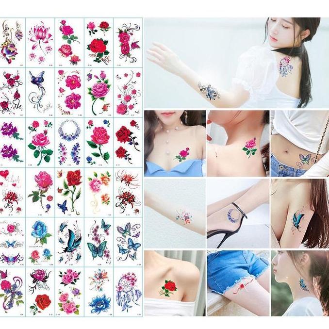 30 Pcs Tatto Temporary - Tato Temporer - Tato Sementara - [Tato-Bunga]
