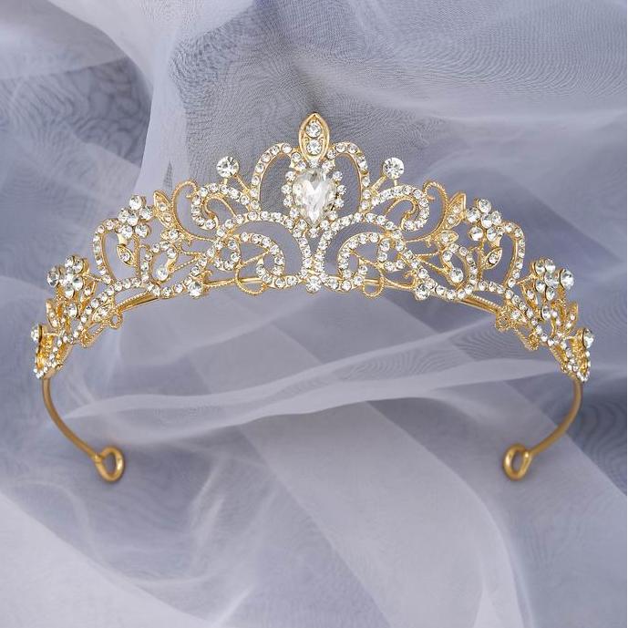 Maxfik- Mahkota Luna Aksess Rambut Pesta Pengantin Hijab Bride Wedding Pesta Ulangtahun Sister