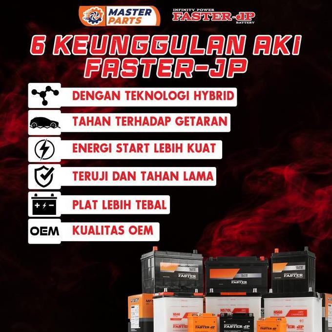 Aki Faster JP NS60LS 12V 45Ah untuk Wulling Conrefo S, Cortez