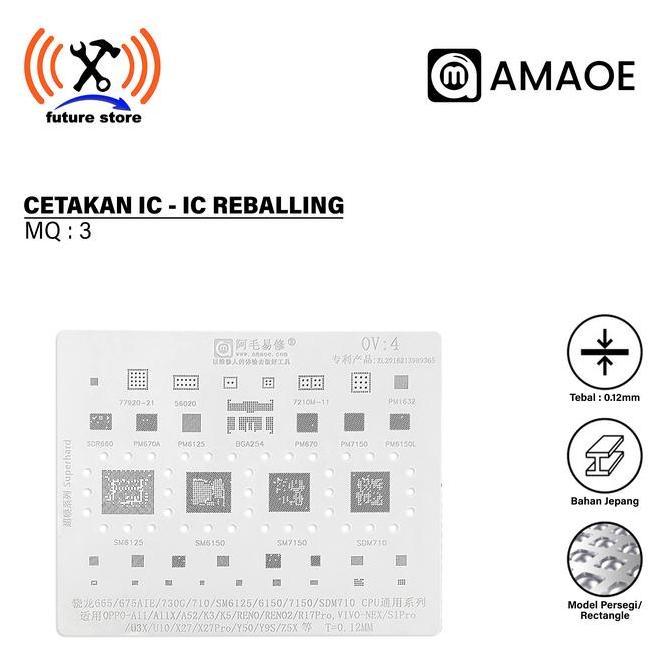(Good) Amaoe OV4 Cetakan IC BGA Reballing Stensil untuk OPPO K5/RENO2/R17Pro/VIVO/NEX/U10/X27Pro Sna