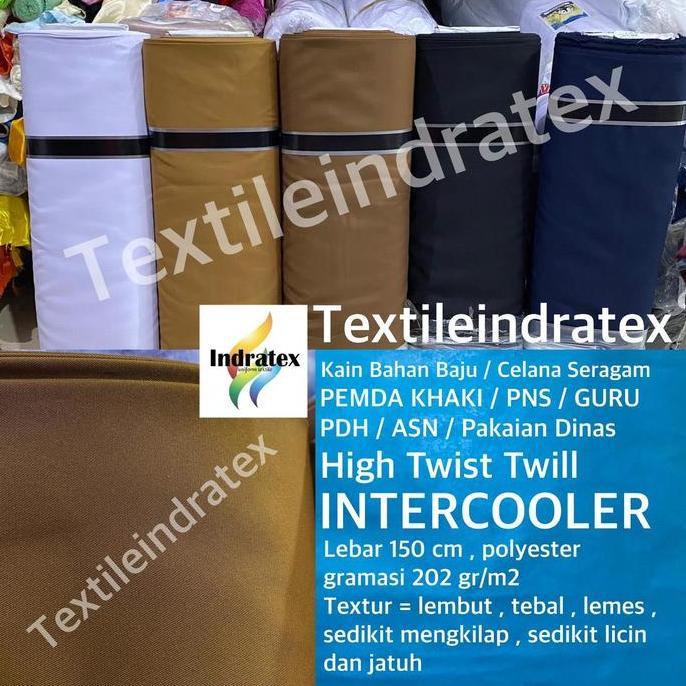 ( per 1 meter ) kain twill high twist INTERCOOLER polyester lebar 150 cm bahan baju celana rok atasa
