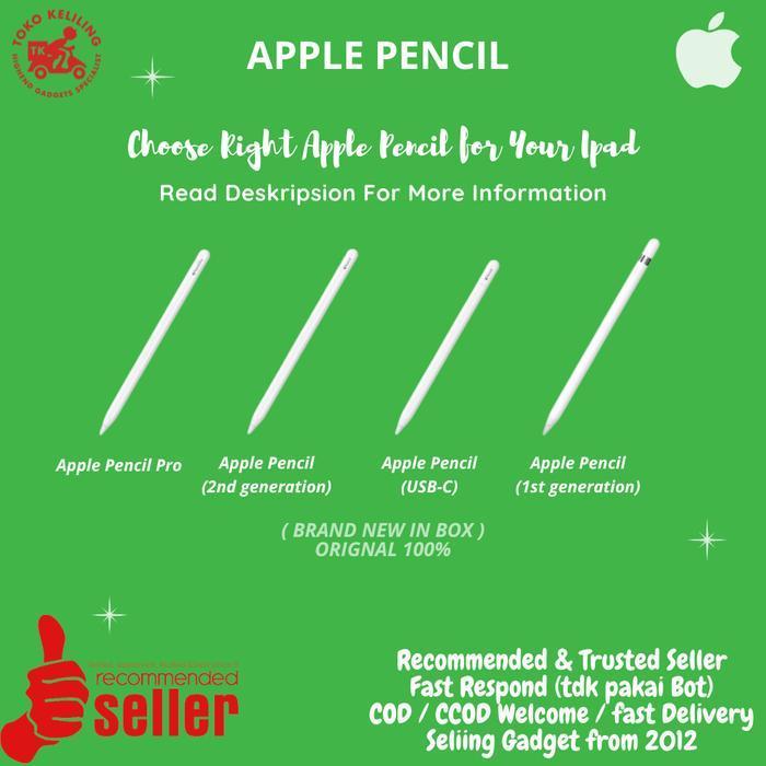 Apple Pencil Pro 2024 - Apple Pencil 2nd Gen - Apple Pencil 1st Gen - Apple Pencil Type C