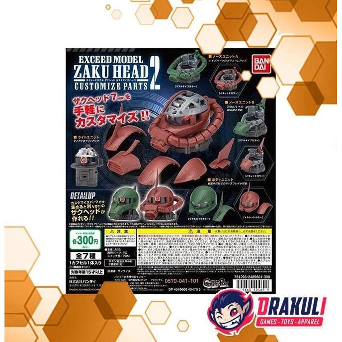 mainan - Gashapon Exceed Model Zaku Head Customize Part 2 Diskon