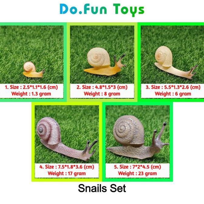 mainan - Snails Set Animal Figure / Miniatur Mainan Set Binatang Bekicot Diskon