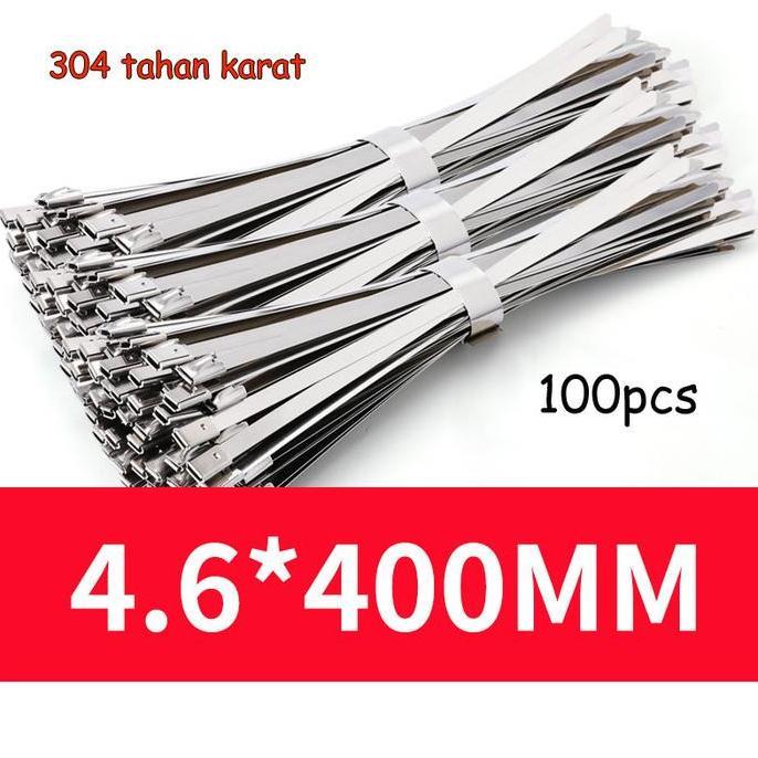 Kraket- 100Pcs Kabel Ties / Kabel Tis Stainless  Panjang  Stainless Cable Ties/Cable Ties Stainless/