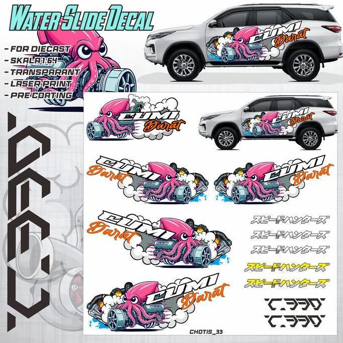 DECAL DIECAST HOTWHEELS 1:64 UNIVERSAL CUMI DARAT3 BA33