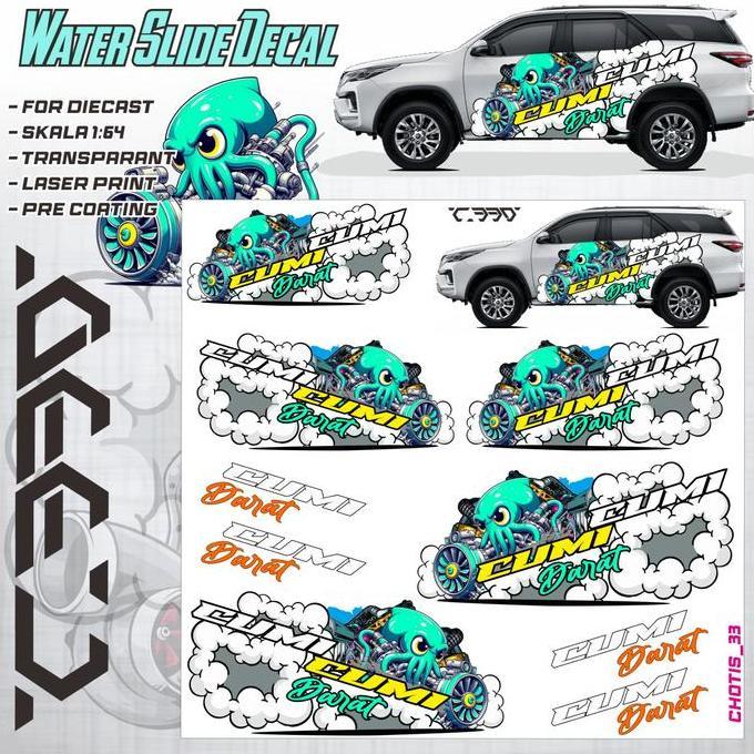 DECAL DIECAST HOTWHEELS UNIVERSAL CUMI DARAT2 BA33