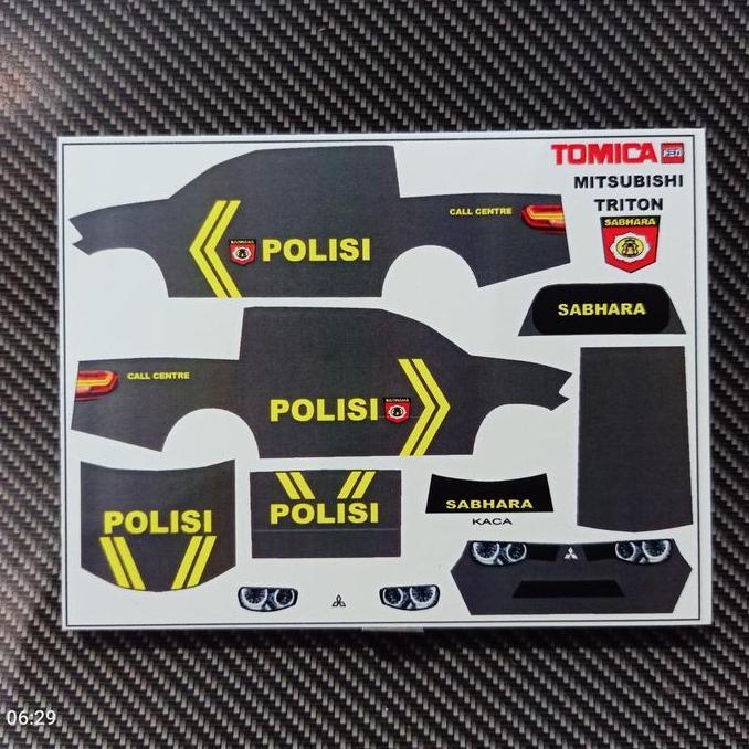 DECAL TOMICA MITSHUBISHI TRITON POLISI SABHARA BA33