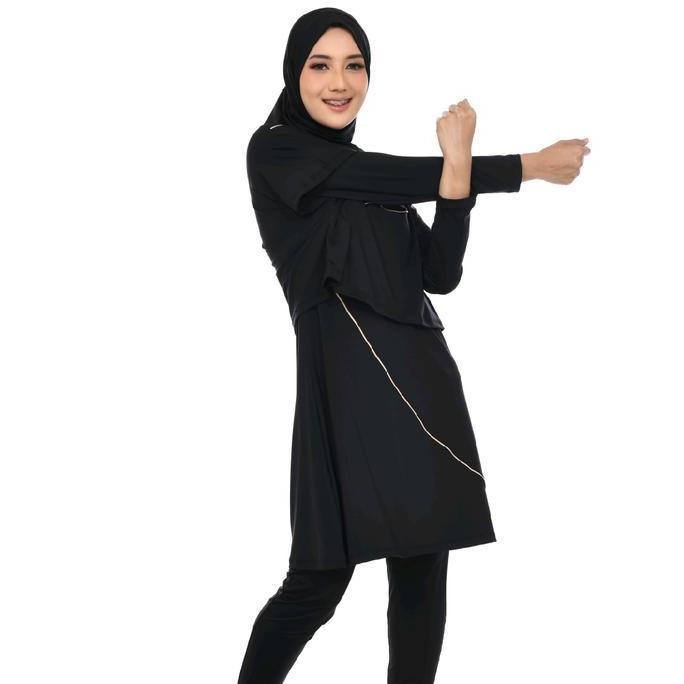 Baju Renang Muslimah Dewasa Kekinian hijab bolero hitam