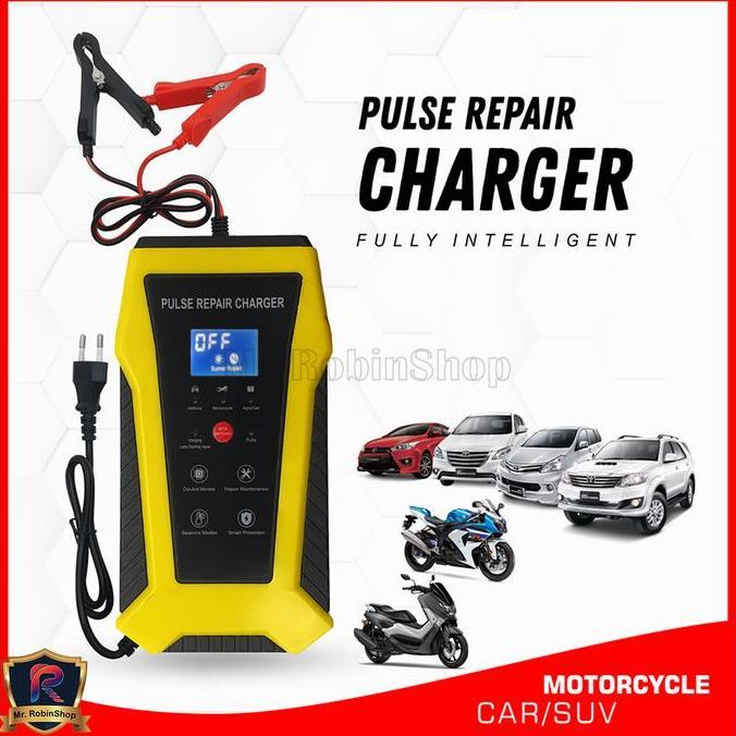 CHARGER AKI PORTABLE 1 TAHUN 5A, 6A, 8A /12V MOBIL DAN MOTOR / OTOMATIS CHARGER ACCU / ALAT CAS AKI 