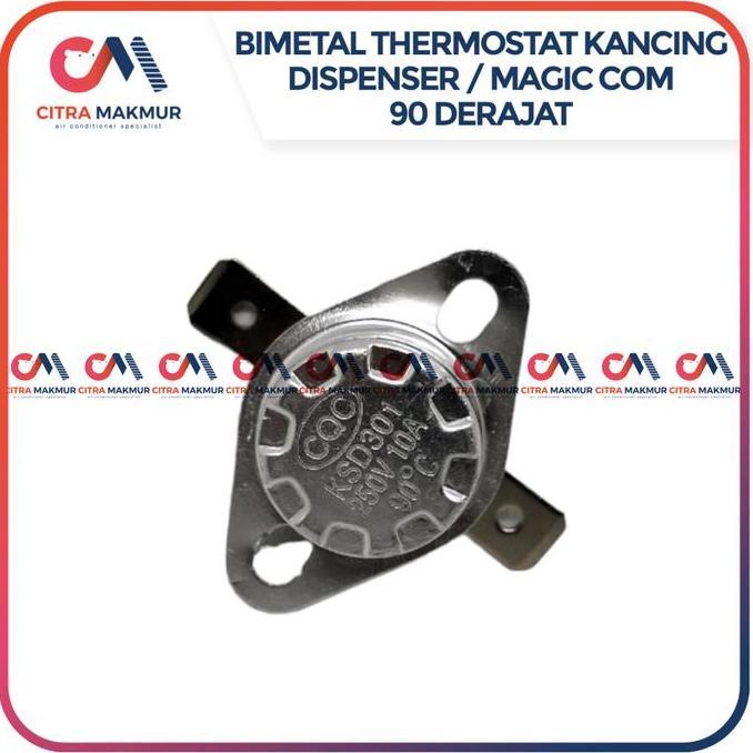 THERMOSTAT DISPENSER MAGIC COM JAR RINNAI 90 DERAJAT YONG MA SANKEN BIMETAL SENSOR SUHU THERMO DISC 