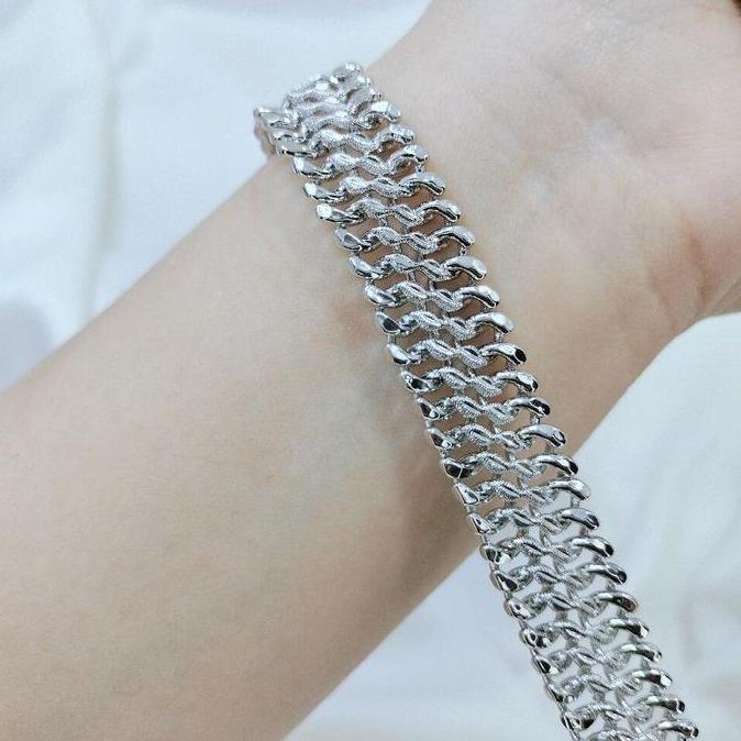 Tine- Gelang Sisik Lipan Silver Putih 1,5Cm Padat Perhiasan Anti Karat-Gudangperhiasan887 Bracelets