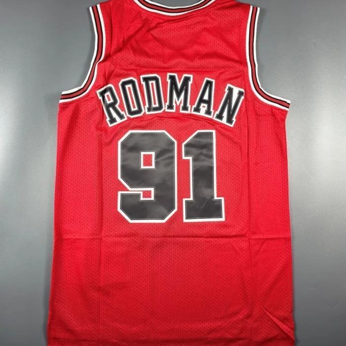 Bisa Cod - Bordir Baju Jersey Basket Dennis Rodman Bulls Classic Merah